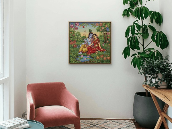 Radha Krishna Printable Digital Art, Hindu Spiritual Decor - Image 3