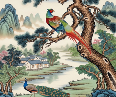 Chinese Diverse Theme Art Peacock & Pheasant Printable Wall Art