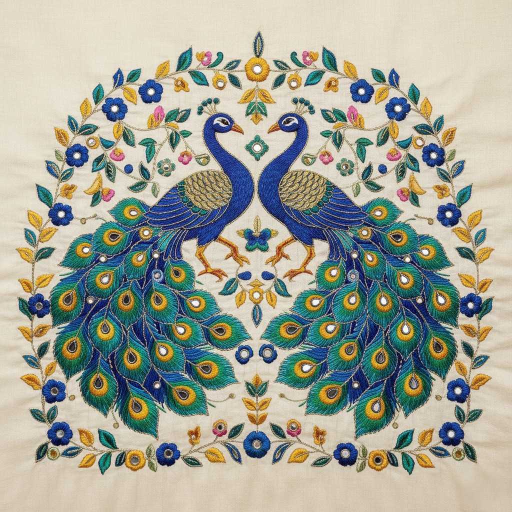 Traditional Indian Decorative Design Royal Blue Elegance