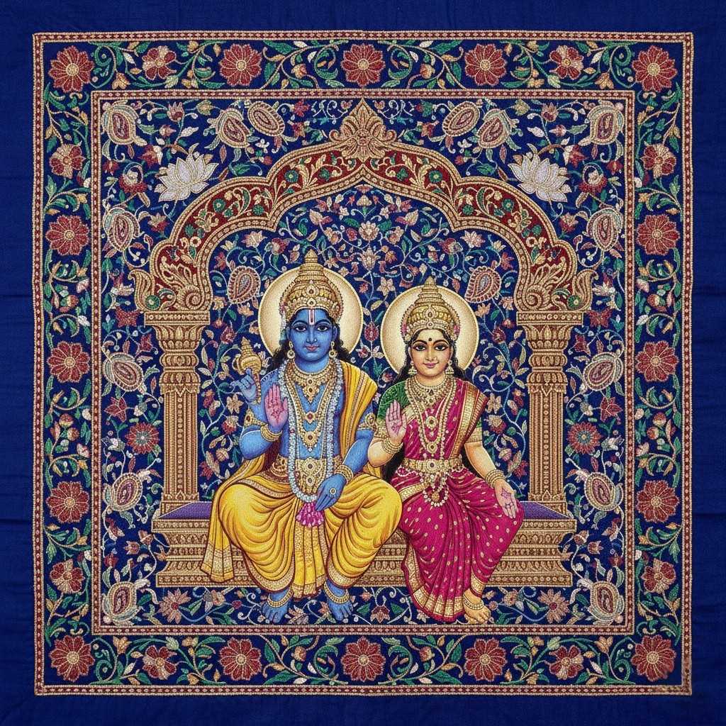 Vishnu Lakshmi Temple Arch Embroidery
