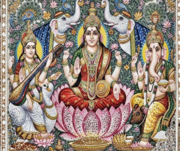 Mahalaxmi Saraswati and Ganeshji in Lippan Art 1 H D resize 1