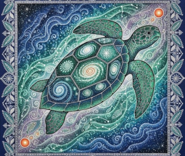 Ocean of Stars Turtle Gond Art H D