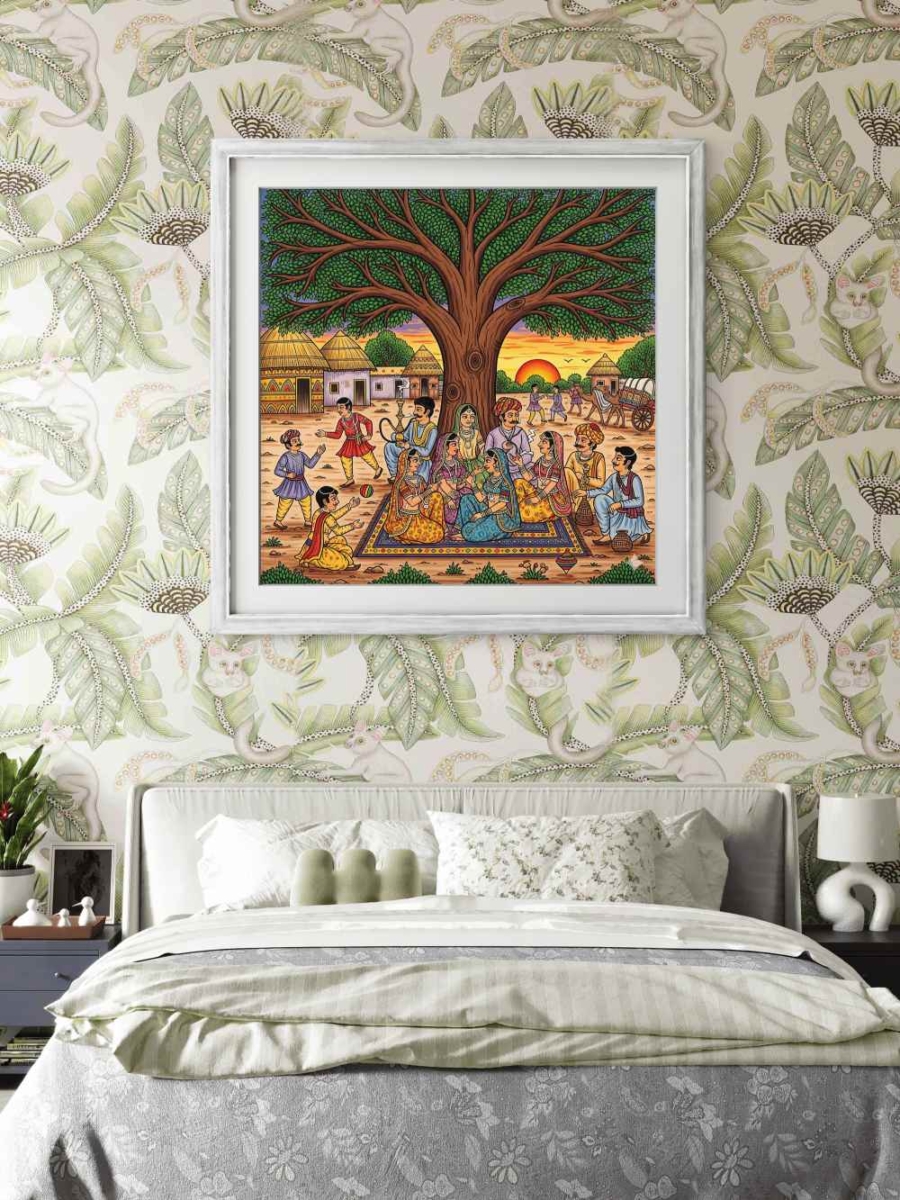 Rajasthani Village Gathering – Traditional Life Art - Image 2
