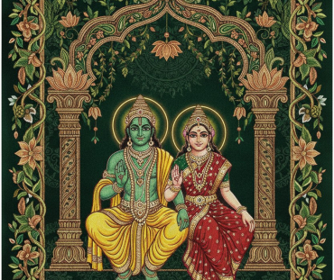 TEMPLE MANDAPAM ARCH EMBROIDERY ART 2 N L