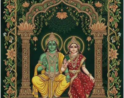 TEMPLE MANDAPAM ARCH EMBROIDERY ART 2 N L