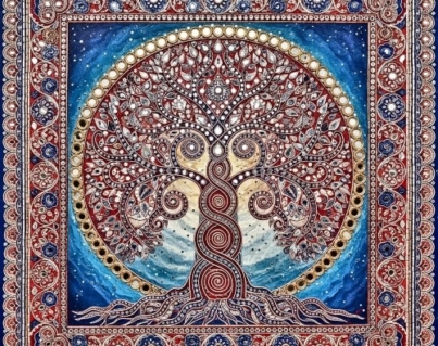 Tree of Life Lippan Art 6 H D