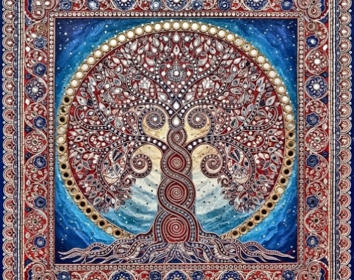 Tree of Life Lippan Art 6 H D