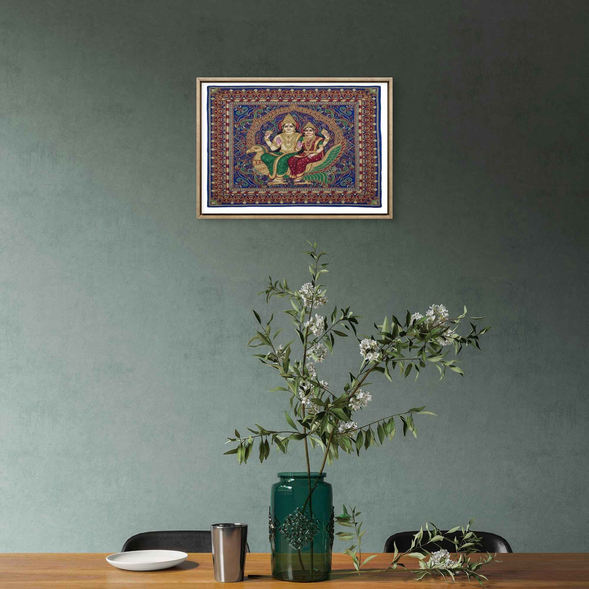 Vishnu Lakshmi Garuda Throne Embroidery Digital Art - Image 2