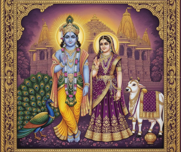 ROYAL PURPLE-GOLD DIVINE TANJORE ART