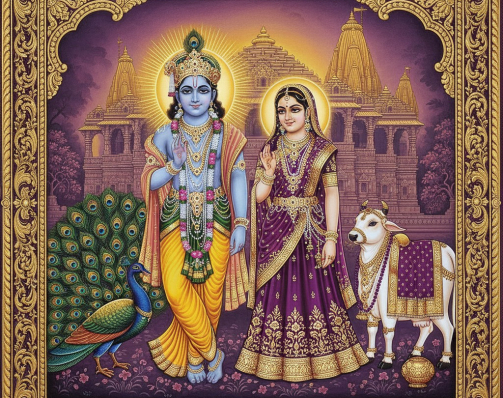 ROYAL PURPLE-GOLD DIVINE TANJORE ART