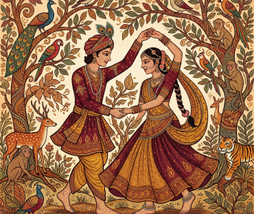 COUPLE FOLK DANCE GOND ART UPSCALE 6