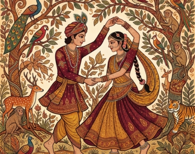 COUPLE FOLK DANCE GOND ART UPSCALE 6
