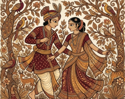 GOND ART COUPLE FOLK DANCE (1)