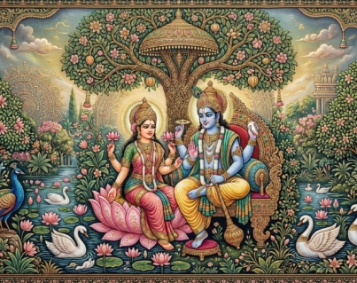 LAKSHMI AND VISHNU PICHWAI ART 10