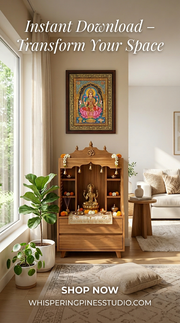 Standing Lakshmi Rogan Art,Indian Temple Art Print - Image 4