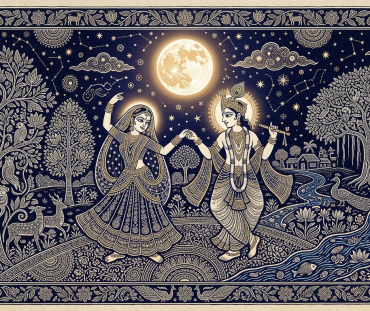 Radha Krishna dancing in Moonlight 1