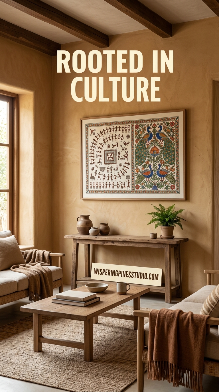 Warli Madhubani Fusion Art Print, Village Celebration Wall Decor - Image 5