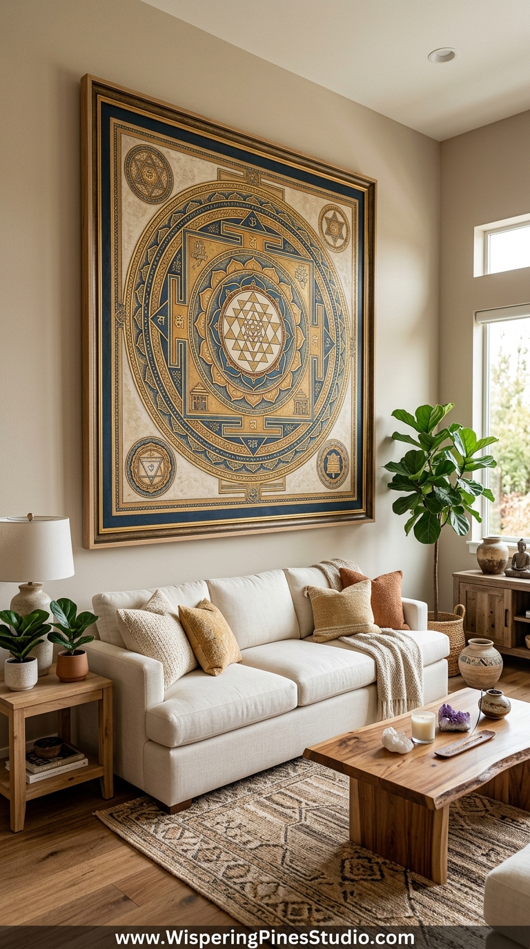 Maha Mrityunjaya Yantra Sacred Wall Art,Maha Mrityunjaya Yantra Artwork - Image 6